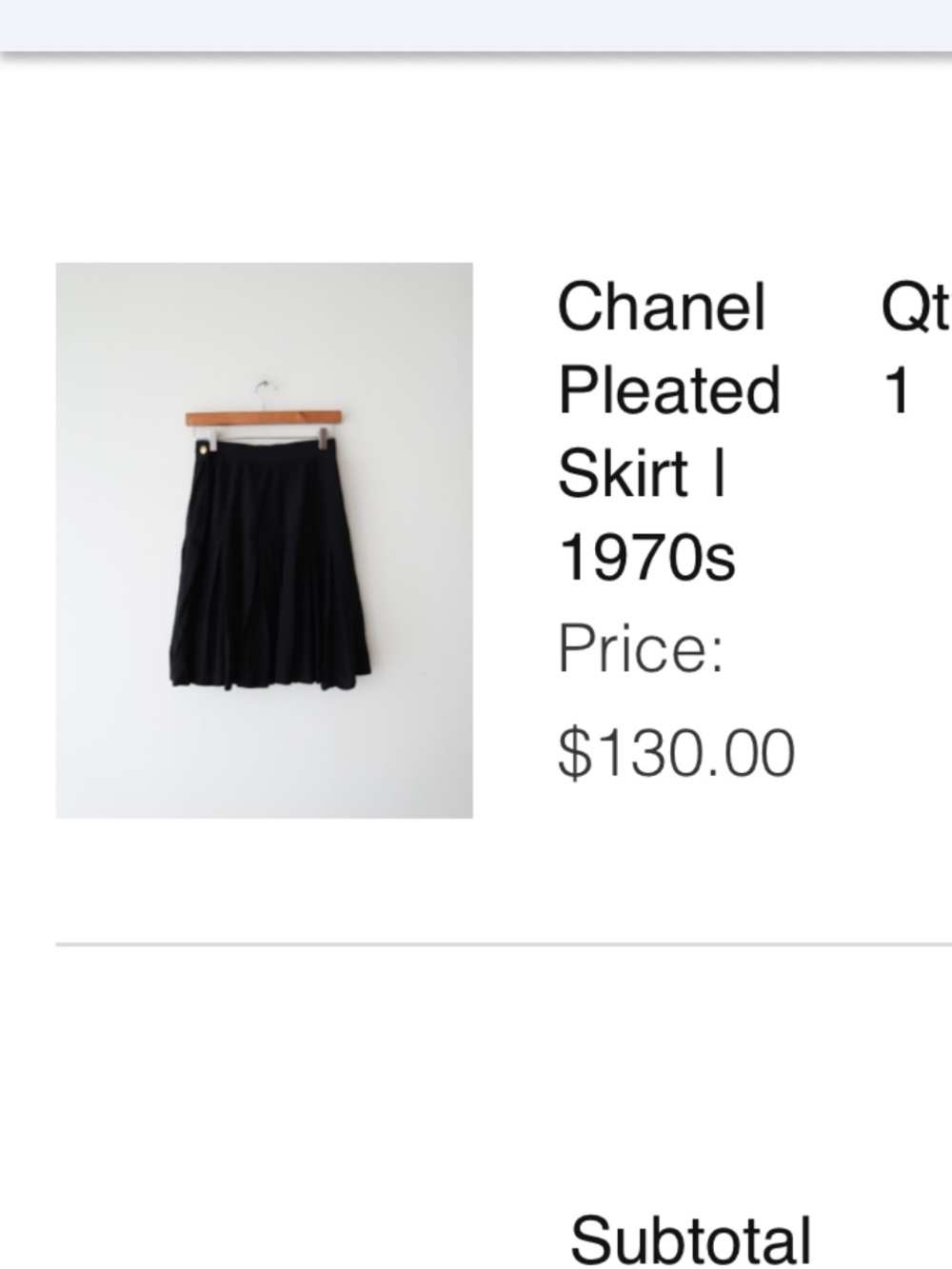 Vintage 80s Chanel Black Silk Pleated Women's Skirt